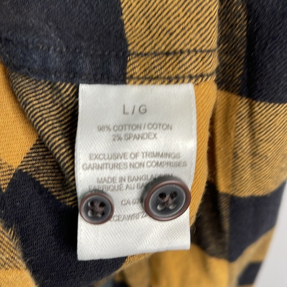 Wind River Mens Buffalo Plaid Shirt Yellow Black Button Down Long Sleeve Size L - Picture 11 of 14